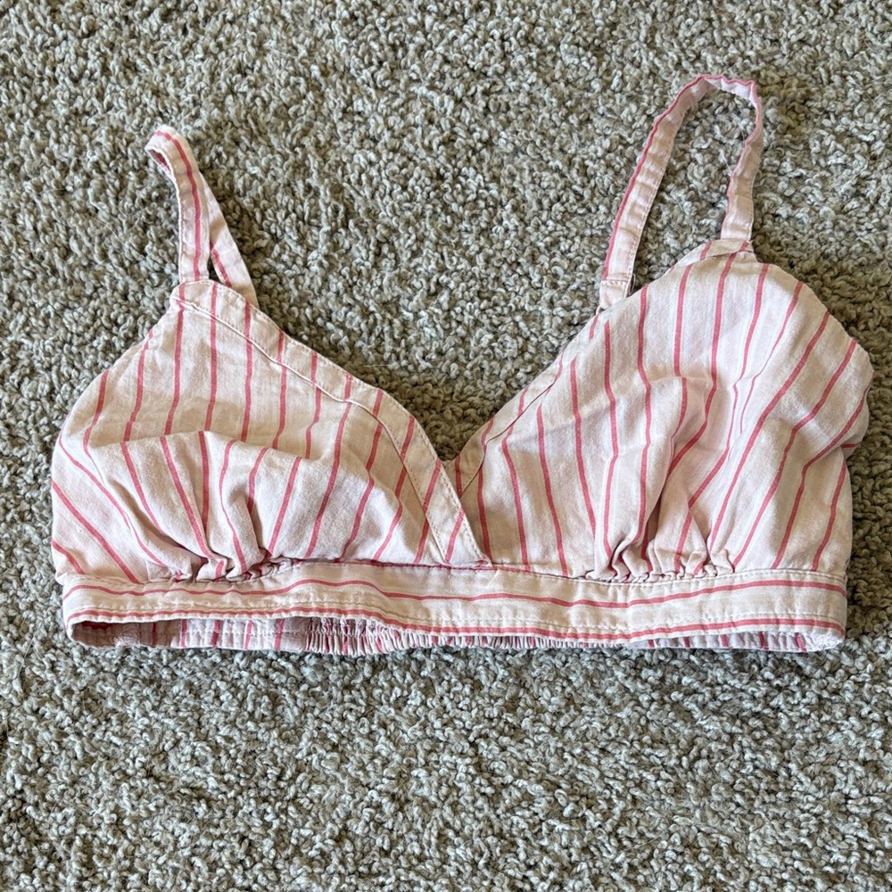 ❤️ Striped Pink Bralette Top